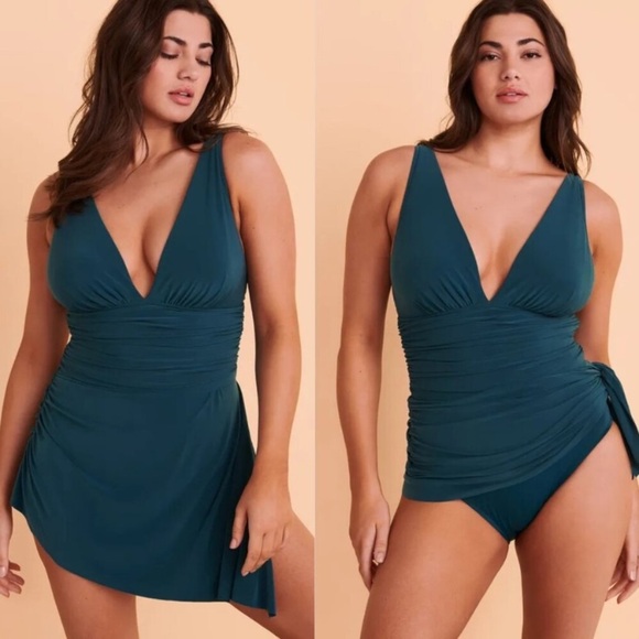 New! MagicSuit Green Solid Celine Convertible One-Piece Swimsuit 20567 - Picture 1 of 16
